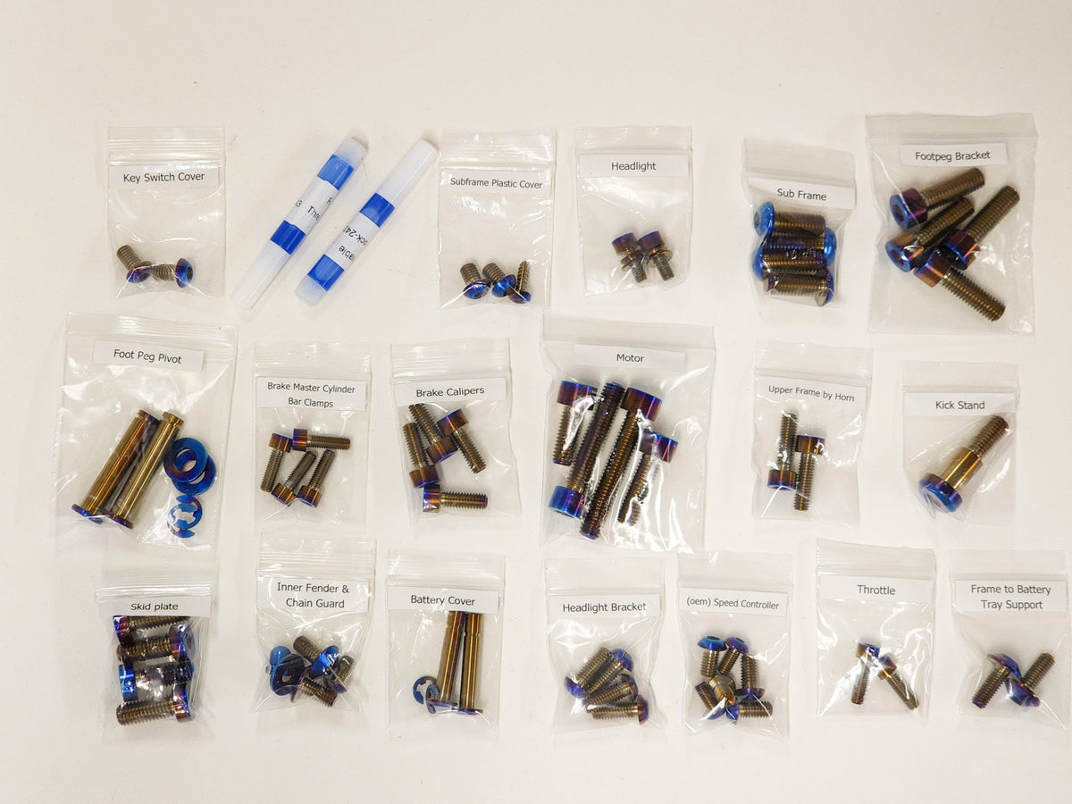 Warp9 Surron Light Bee Full Titanium Body / Chassis Bolt Kit