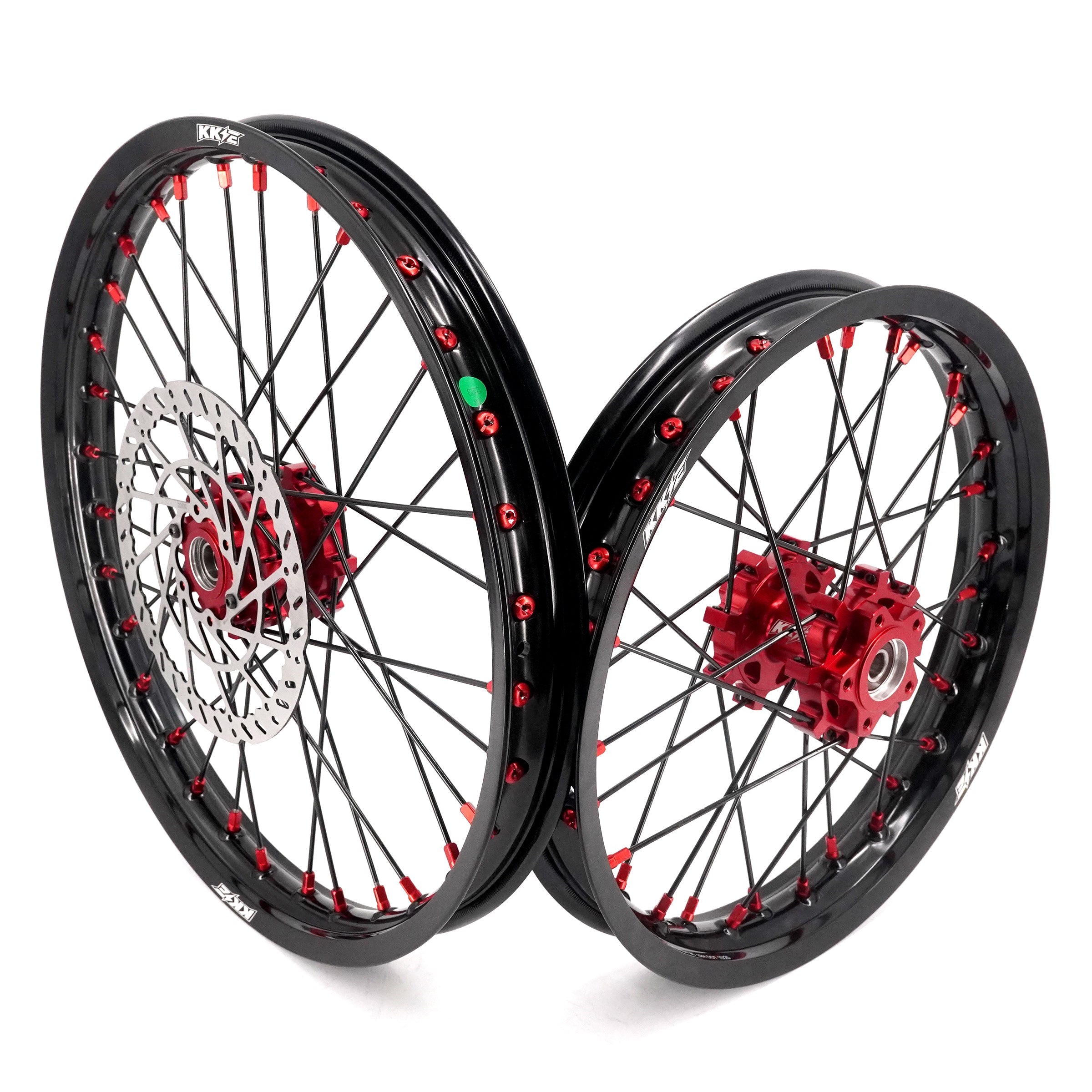 KKE 16/19" Wheelset for Surron Light Bee – Black Rims & Red Nipples