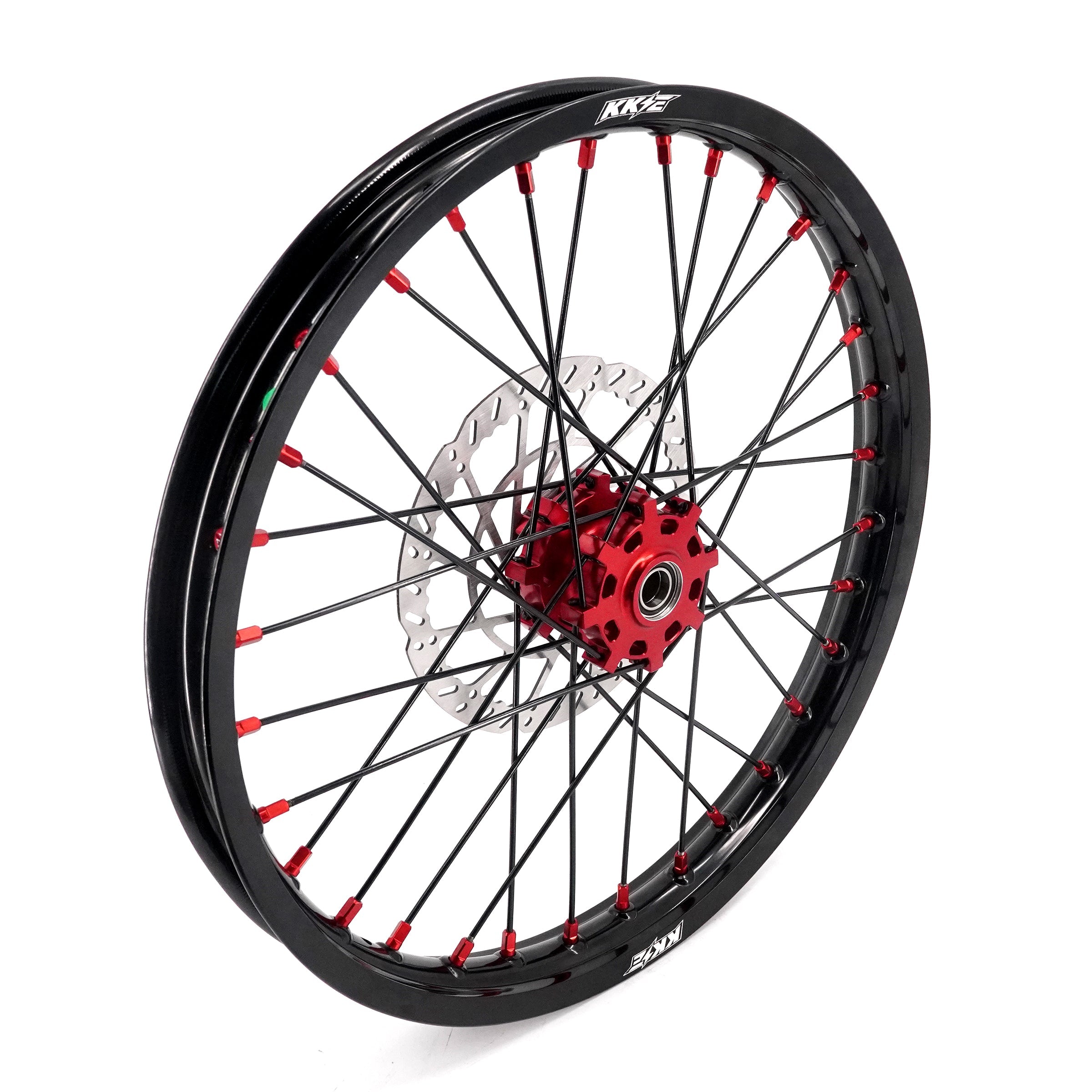 KKE 16/19" Wheelset for Surron Light Bee – Black Rims & Red Nipples