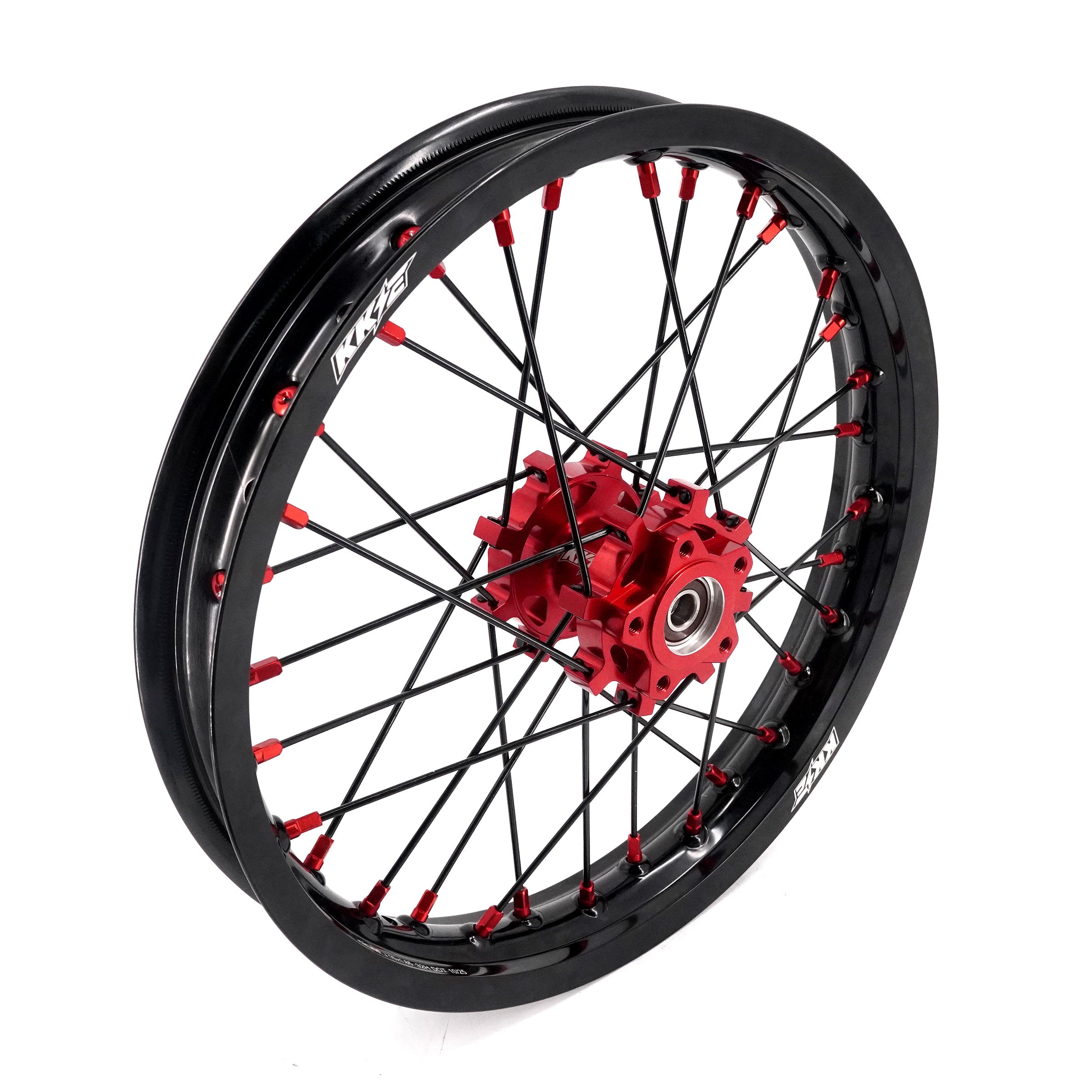 KKE 16/19" Wheelset for Surron Light Bee – Black Rims & Red Nipples