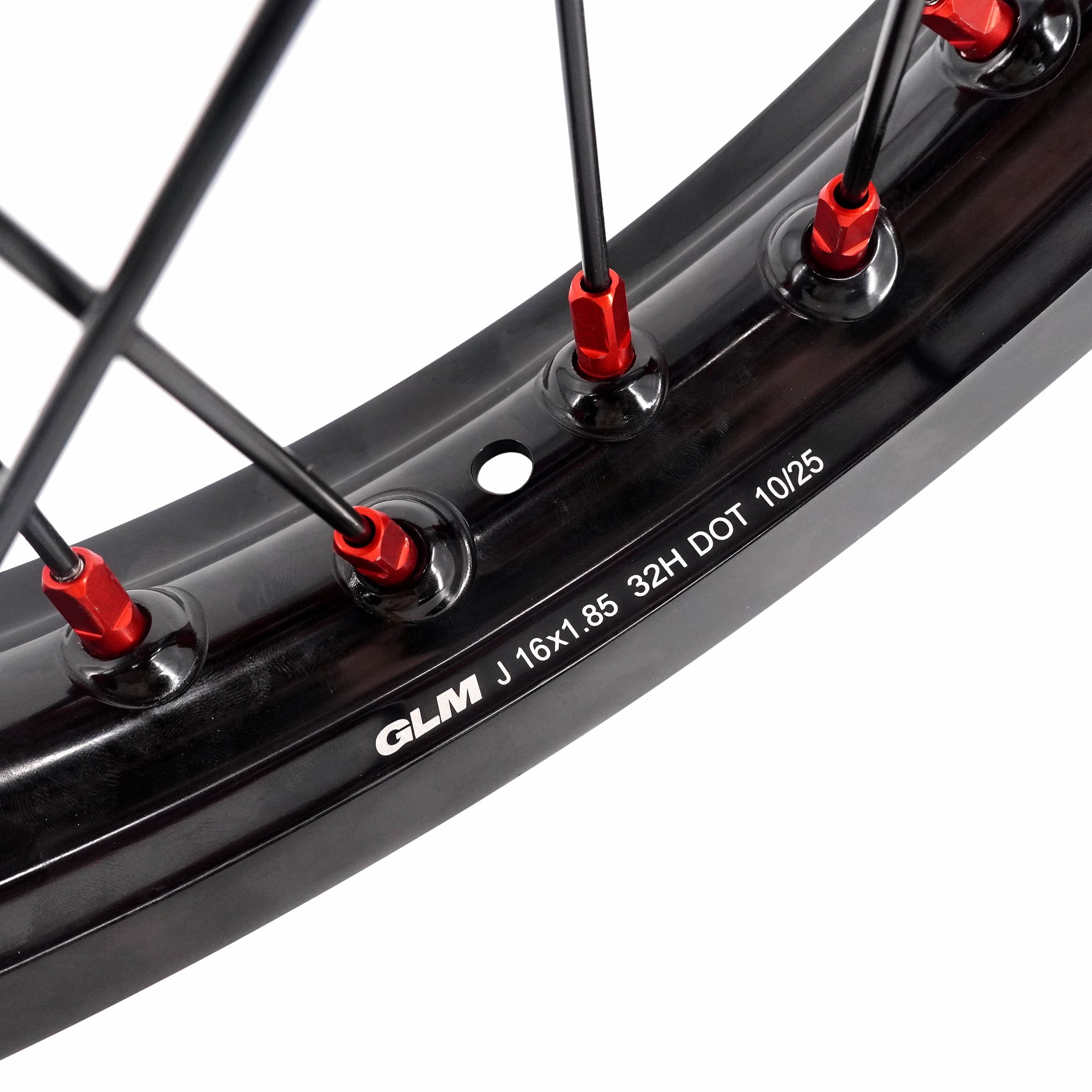 KKE 16/19" Wheelset for Surron Light Bee – Black Rims & Red Nipples