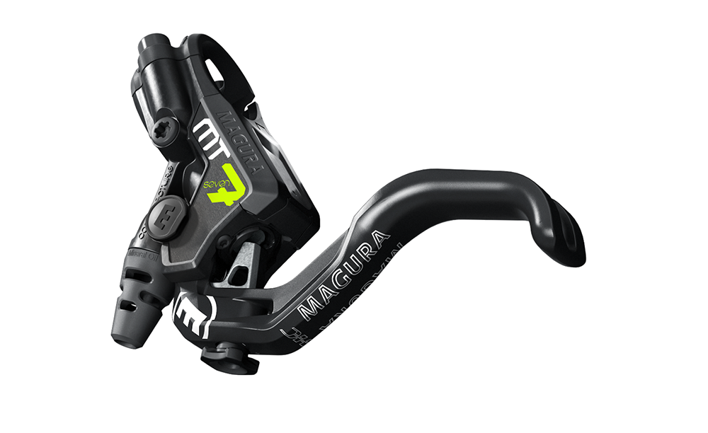 Bicycle brake lever with Magura branding on a white background