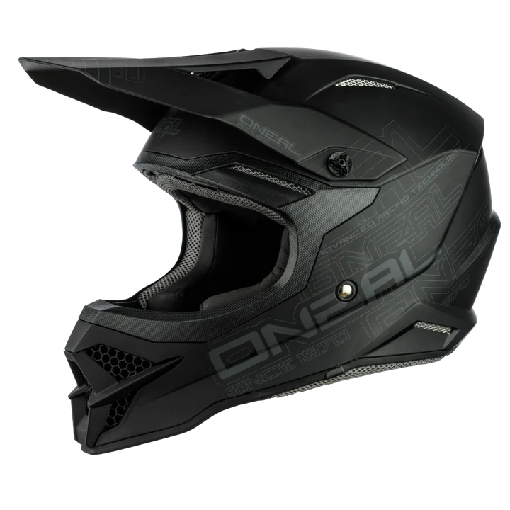 O'Neal 3 SRS Flat Black Helmet 2.0