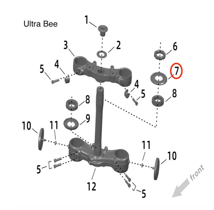 Surron Ultra Bee - OEM Top Steering Head Gasket / Cover