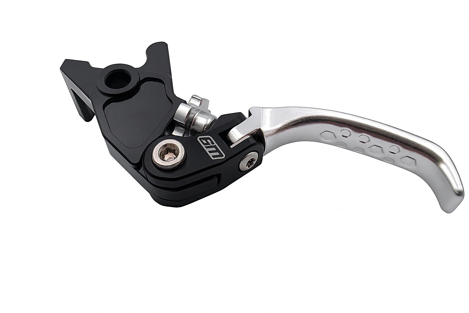 Left folding brake lever in silver by Emoto