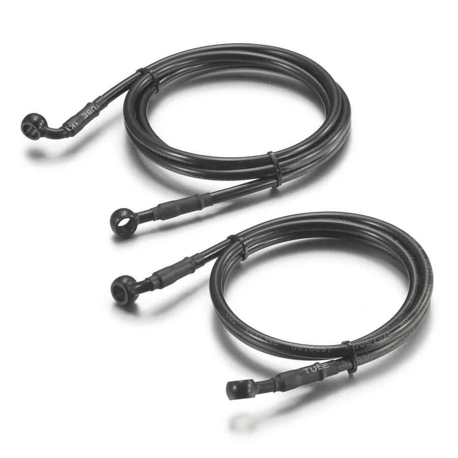 E-Ride coiled black brake lines on a white background