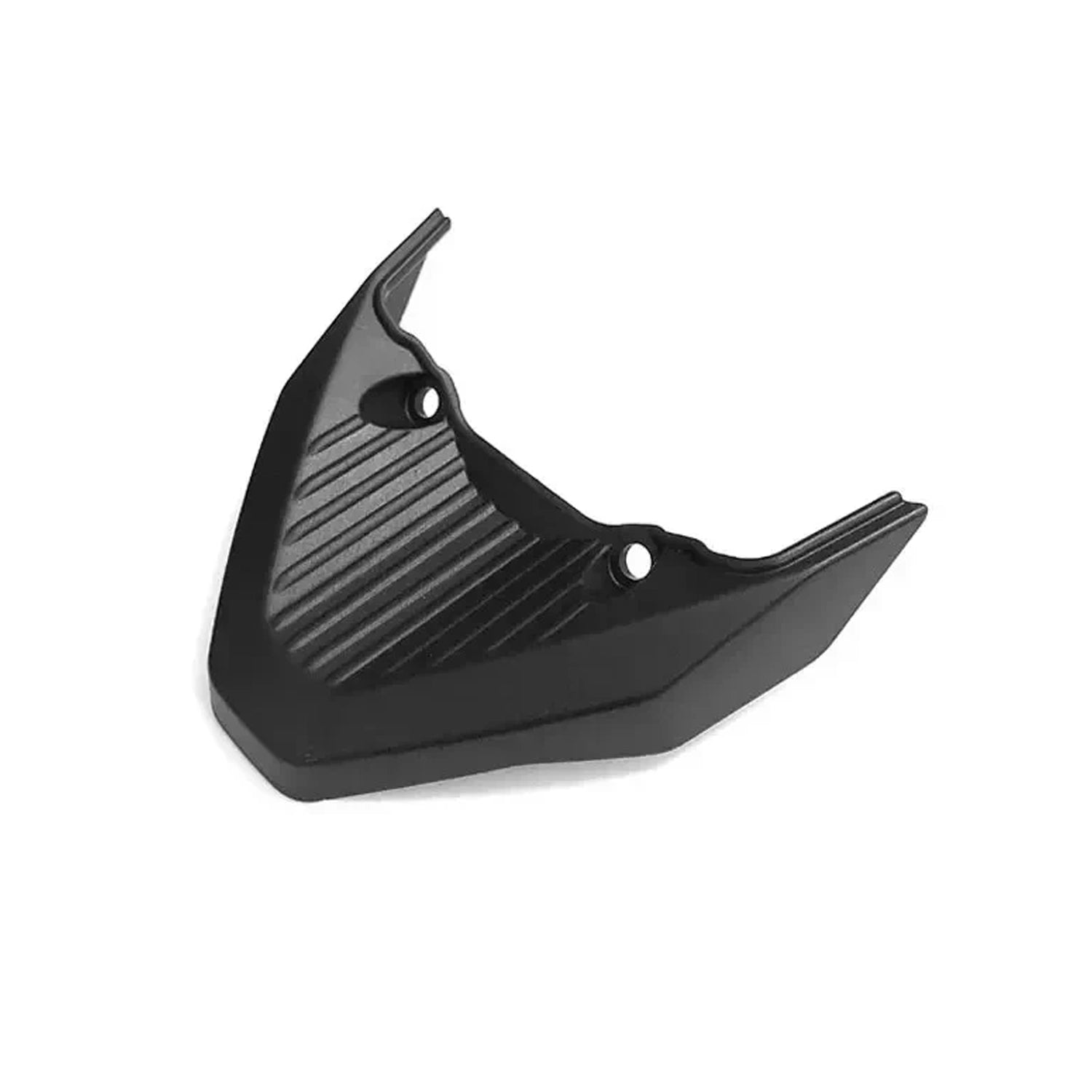 Black motorcycle headlight mount on a white background