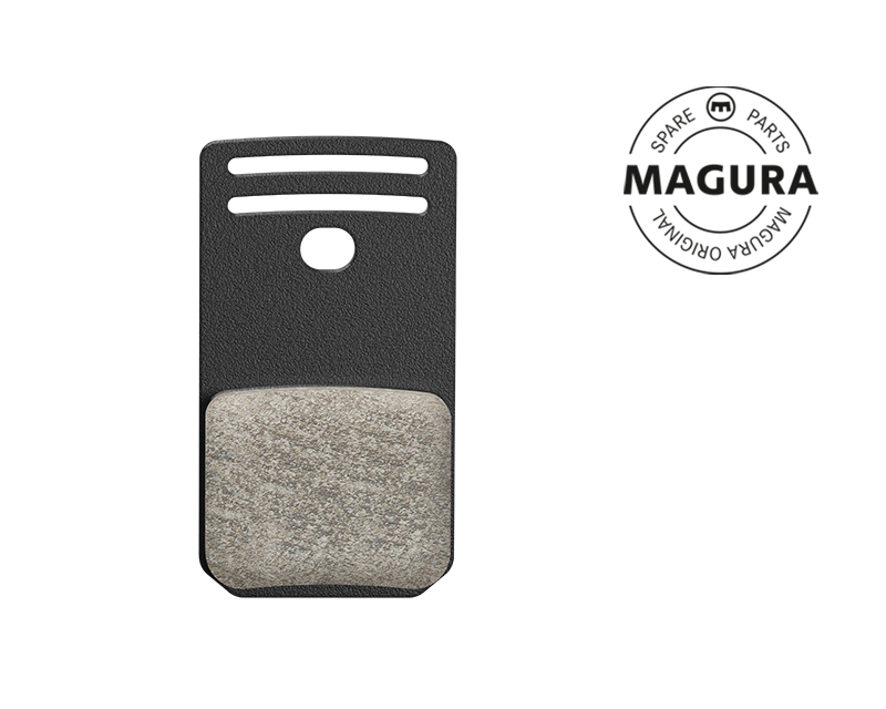 Brake pad with Magura logo on a white background