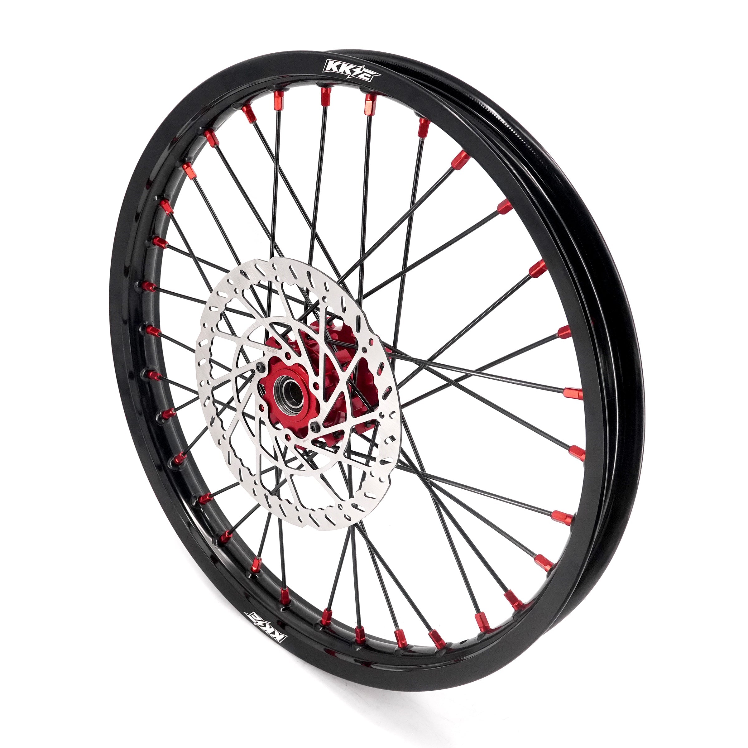 KKE 16/19" Wheelset for Surron Light Bee – Black Rims & Red Nipples