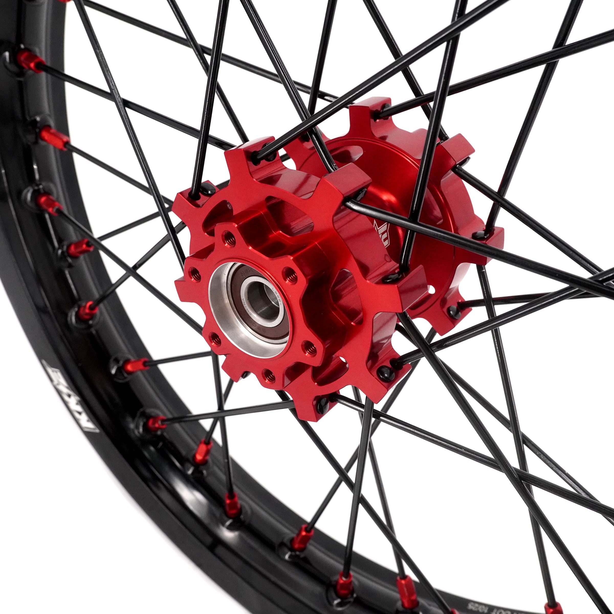 KKE 16/19" Wheelset for Surron Light Bee – Black Rims & Red Nipples