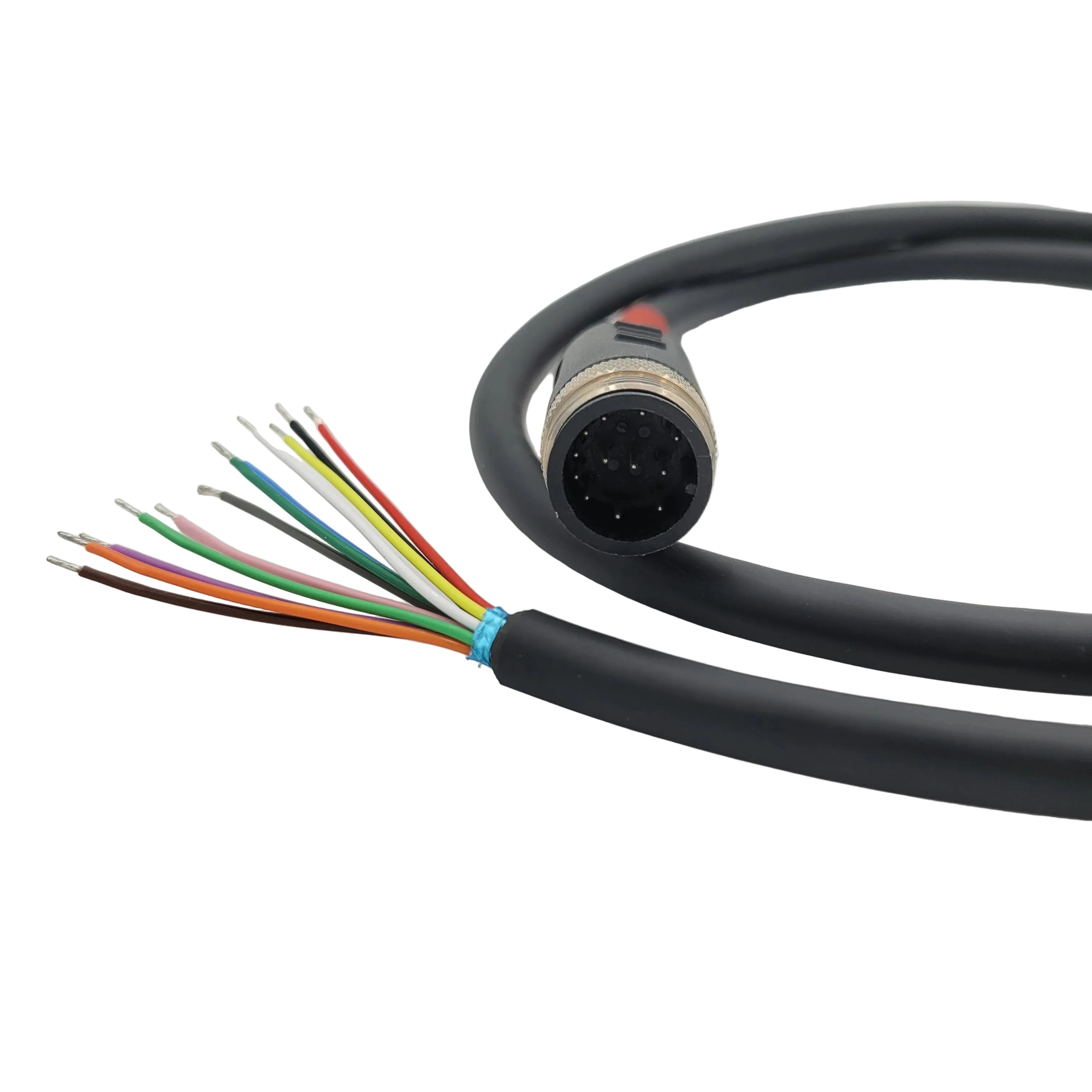 EBMX X9000 12V Cable with multicolored wires and a black connector on a white background