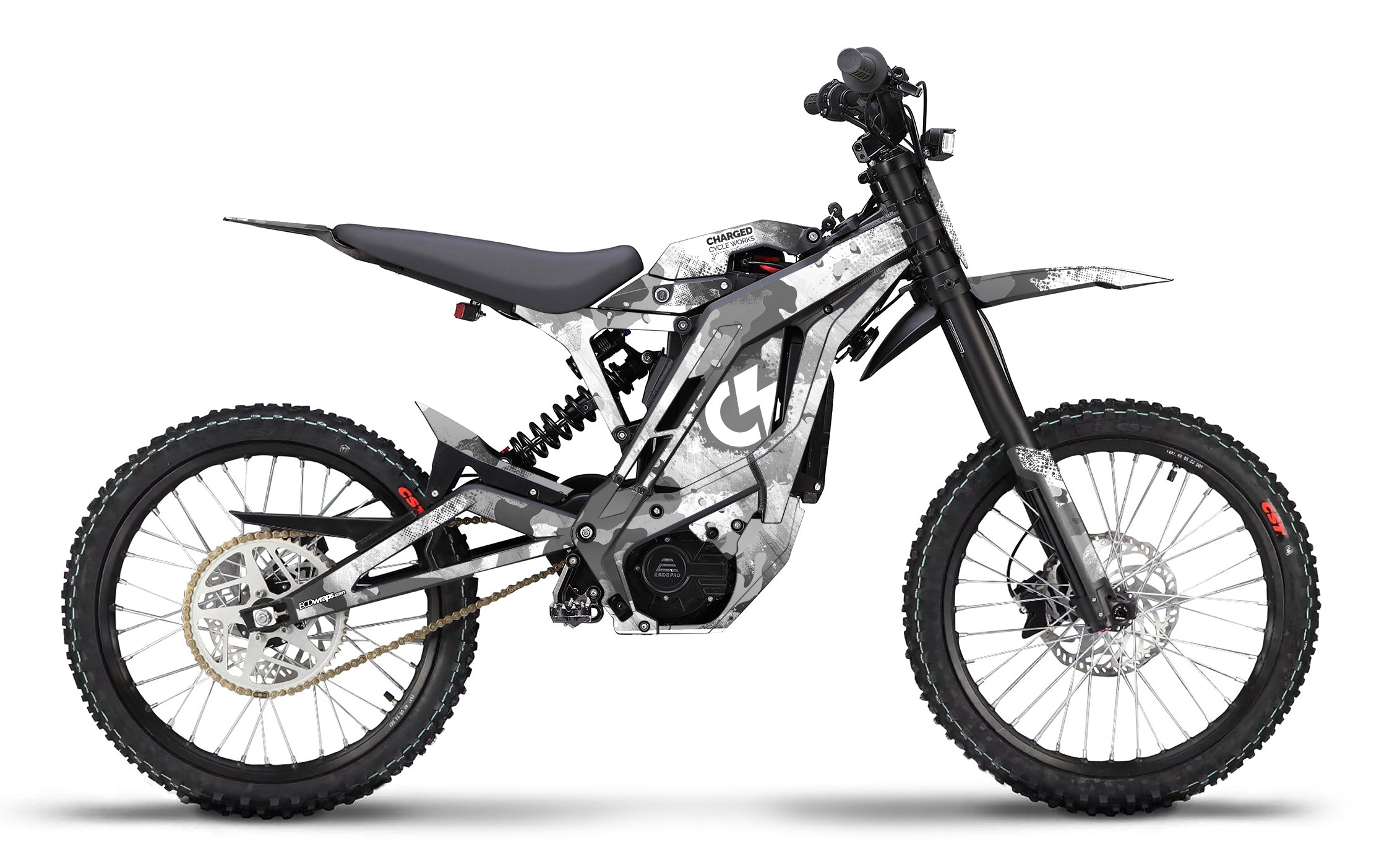 E-RIDE Battle Camo CCW Vinyl Wrap | E-Moto Graphic Decals