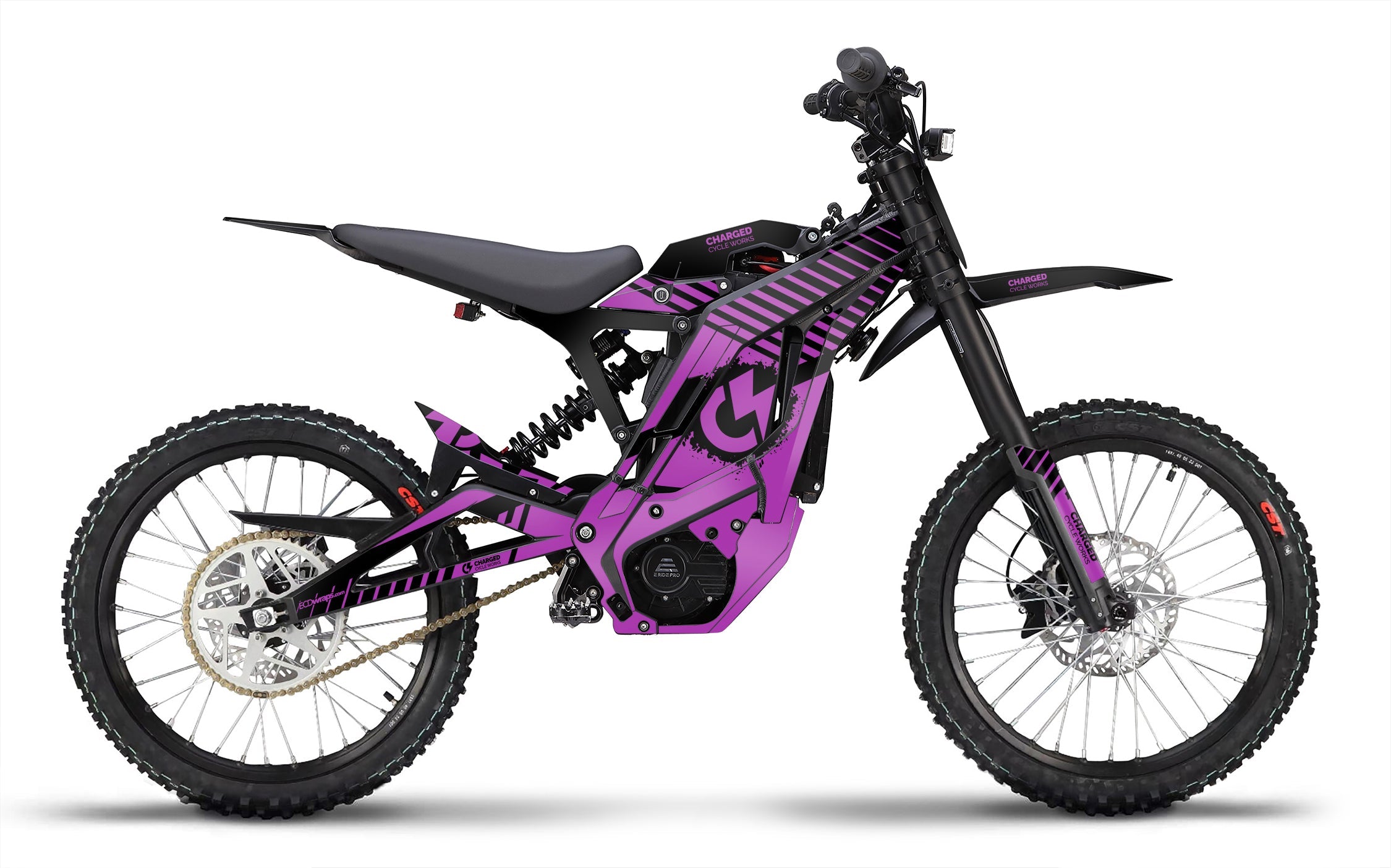 E-RIDE Cranx Vinyl Wrap | E-Motorcyle Graphic Decals | Charged