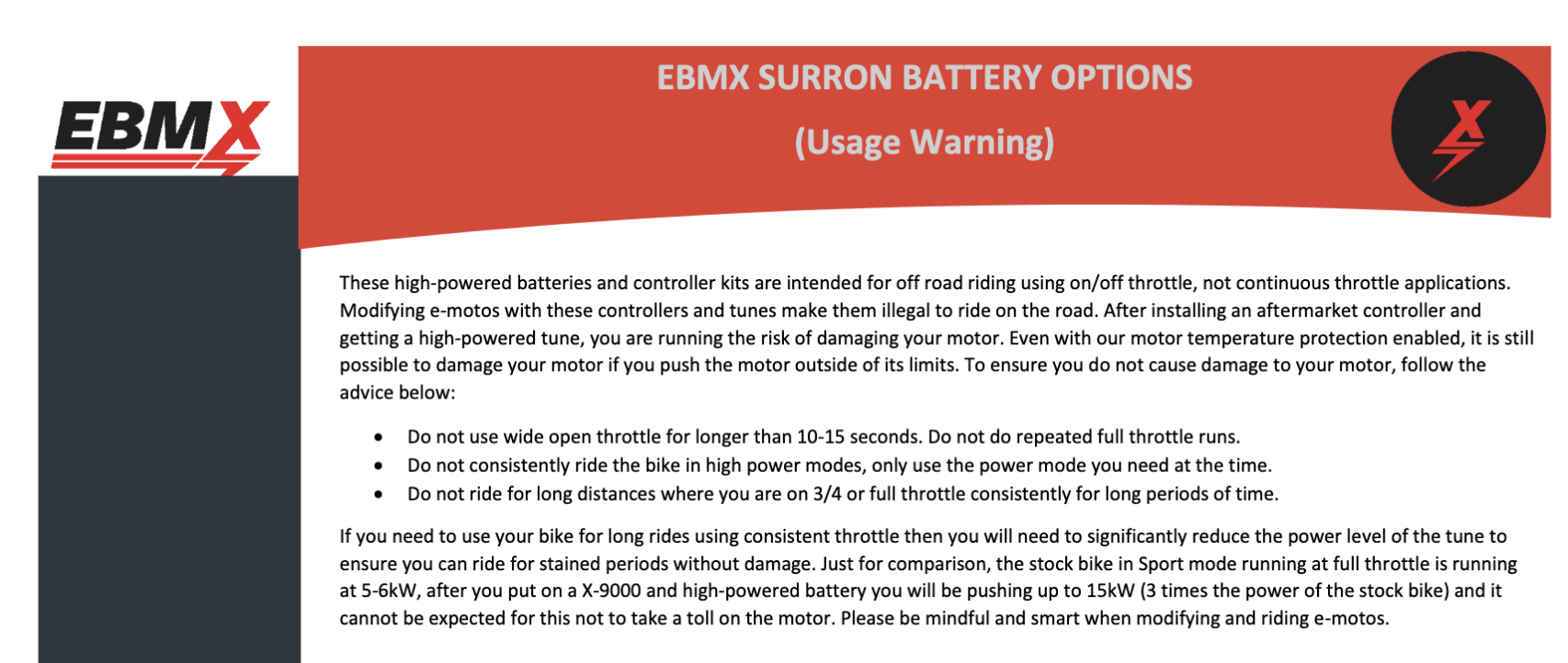 EBMX 72v 42ah Surron Segway Battery