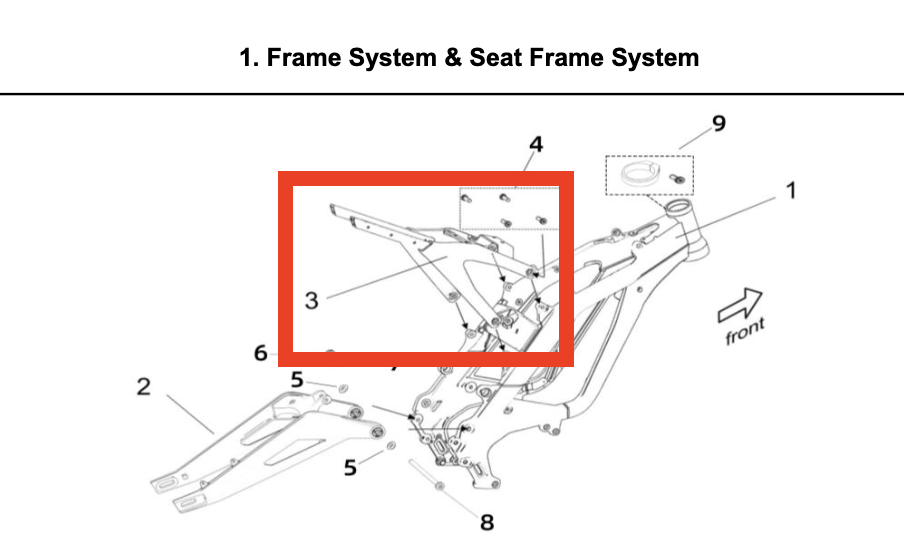 Surron Rear Subframe Surron Light Bee - OEM Subframe