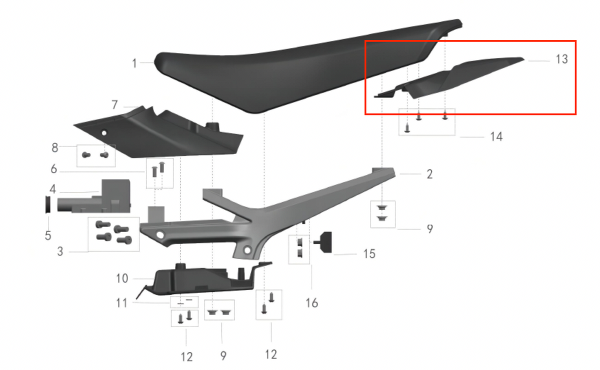 Mx4 Rd Rer Extended Rear Fender for Talaria Sting MX4 / R