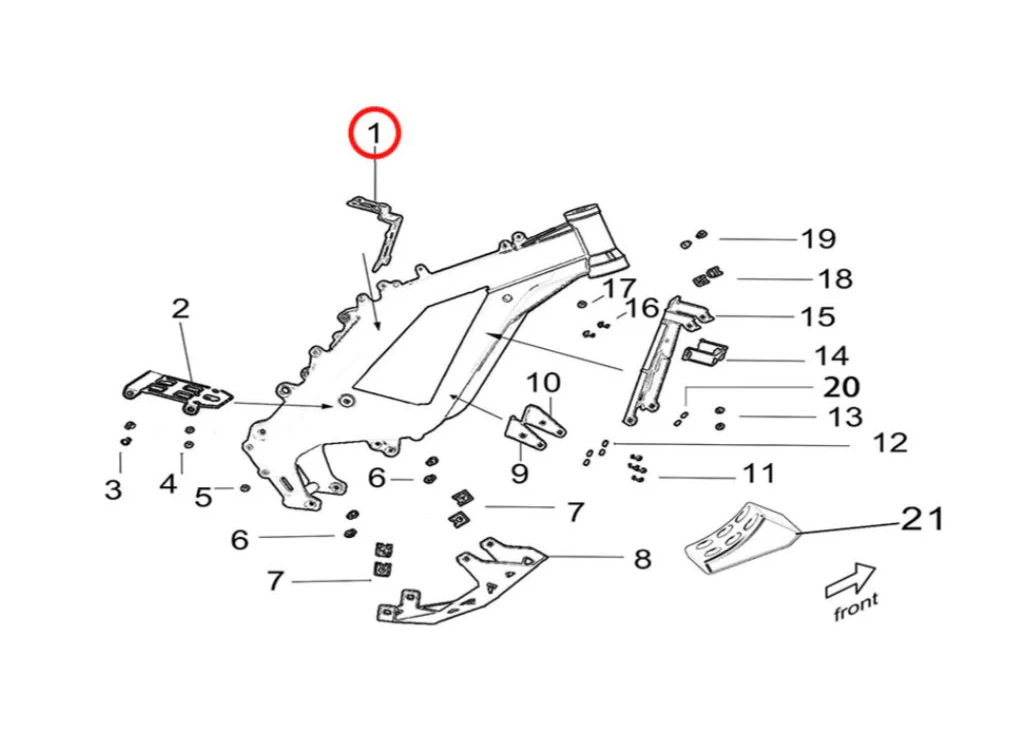 Surron Light Bee - OEM Battery Rear Support Plate