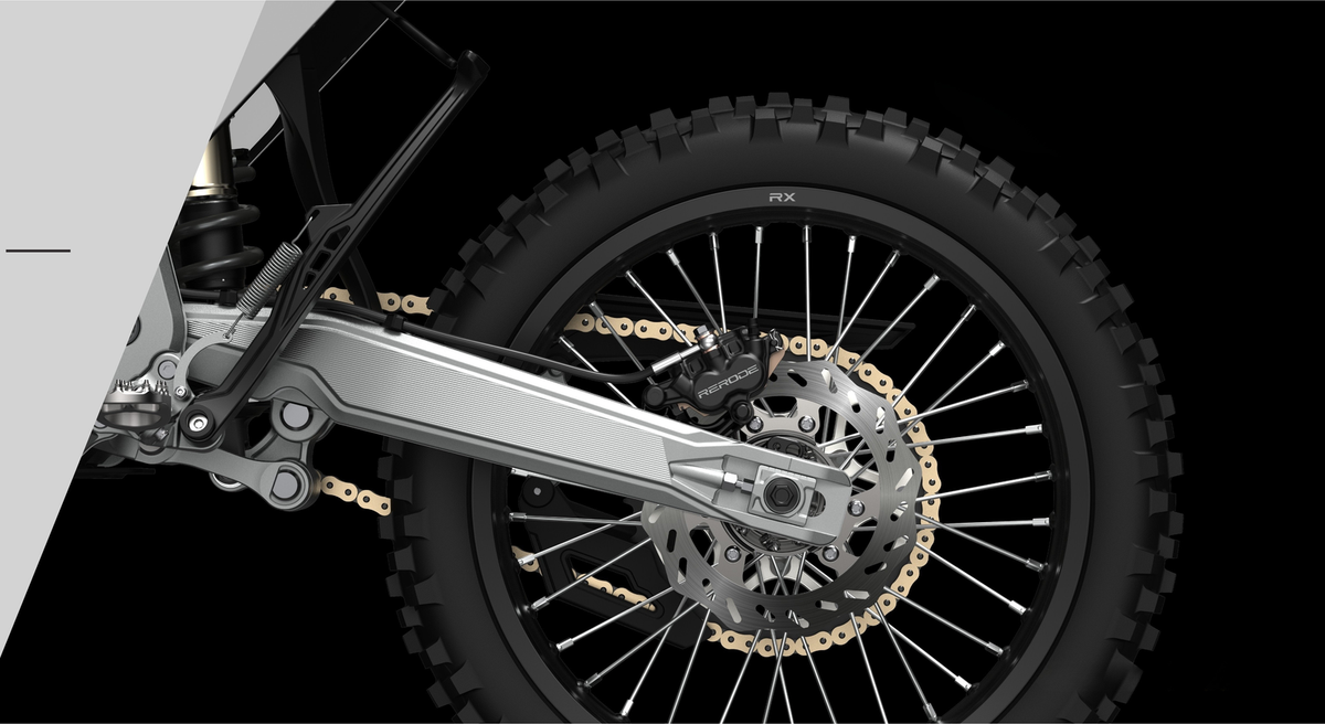 ReRode RX 18-inch rear wheel hydraulic disc brake and drivetrain