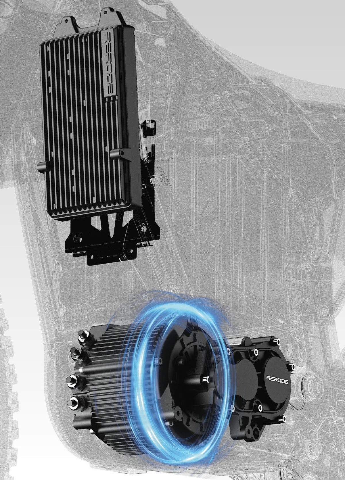 ReRode RX 35 kW electric motor and FOC controller